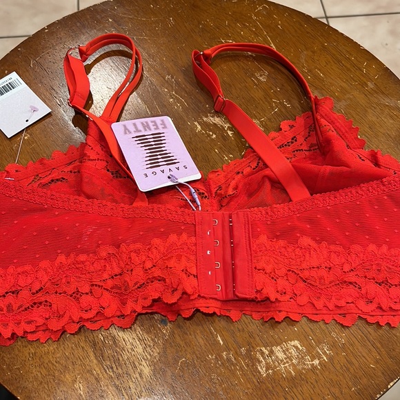 NWT Savage X Fenty Red Bralette size 1X XL L lace mesh - Picture 4 of 5